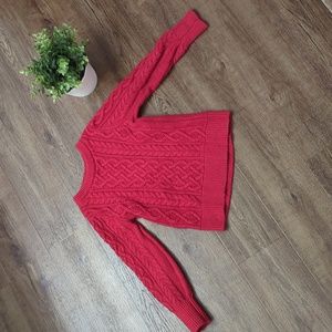Red Cable Knit Sweater